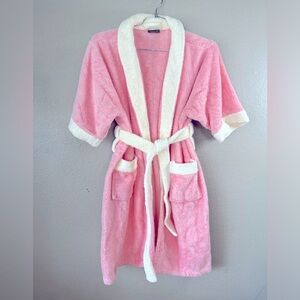 Luxurious Pink and White Women's Robe
